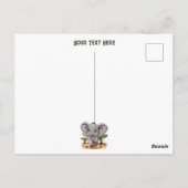 Olifant Baby springt vrolijk in Afrikaanse savanne Briefkaart (Achterkant)