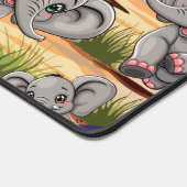 Olifant Baby springt vrolijk in Afrikaanse savanne Bureaumat (Hoek)