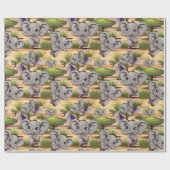 Olifant Baby springt vrolijk in Afrikaanse savanne Cadeaupapier (Vlak)