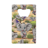 Olifant Baby springt vrolijk in Afrikaanse savanne Creditkaart Flessenopener (Achterkant)