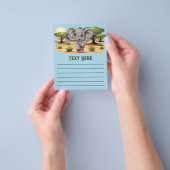 Olifant Baby springt vrolijk in Afrikaanse savanne Flyer (Hand)