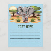 Olifant Baby springt vrolijk in Afrikaanse savanne Flyer (Voorkant)