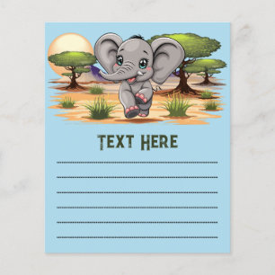 Olifant Baby springt vrolijk in Afrikaanse savanne Flyer