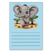 Olifant Baby springt vrolijk in Afrikaanse savanne Kaart (Achterkant)