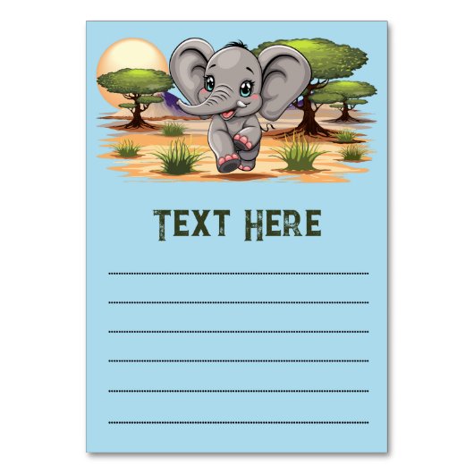 Olifant Baby springt vrolijk in Afrikaanse savanne Kaart (Voorkant)