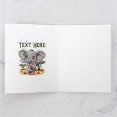 Olifant Baby springt vrolijk in Afrikaanse savanne Kaart (Binnen)