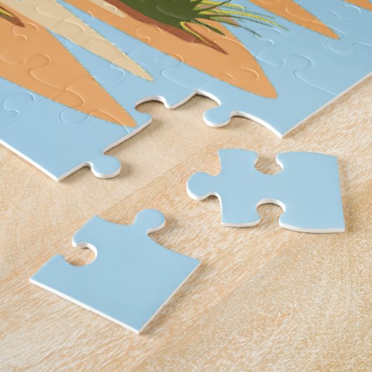 Olifant Baby springt vrolijk in Afrikaanse savanne Legpuzzel (Zijkant)