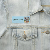 Olifant Baby springt vrolijk in Afrikaanse savanne Naamplaatje (In situ)