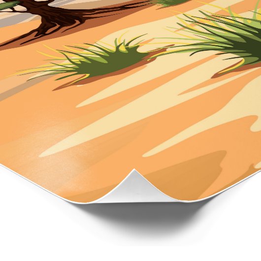 Olifant Baby springt vrolijk in Afrikaanse savanne Perfect Poster (Hoek)