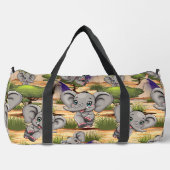 Olifant Baby springt vrolijk in Afrikaanse savanne Plunjezak (Voorkant)