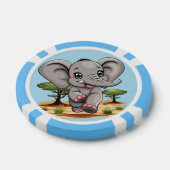 Olifant Baby springt vrolijk in Afrikaanse savanne Poker Chips (Enkel)