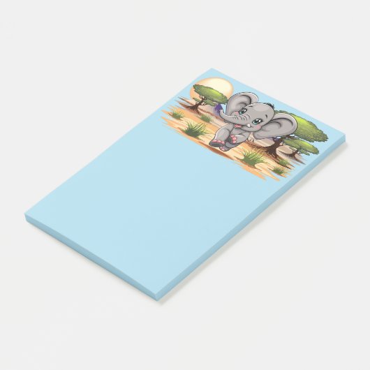 Olifant Baby springt vrolijk in Afrikaanse savanne Post-it® Notes (Schuin)