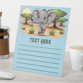 Olifant Baby springt vrolijk in Afrikaanse savanne Reclamebord Met Voetstuk (Insitu)