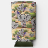 Olifant Baby springt vrolijk in Afrikaanse savanne Seltzer Blikjeskoeler (Voorkant)