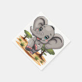 Olifant Baby springt vrolijk in Afrikaanse savanne Servet (Hoek)