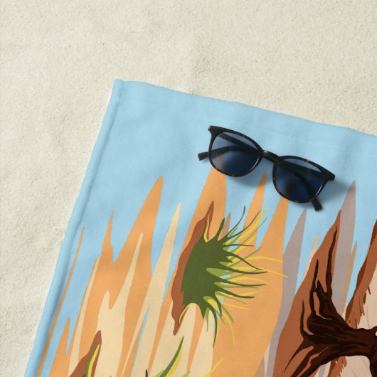 Olifant Baby springt vrolijk in Afrikaanse savanne Strandlaken (In situ)