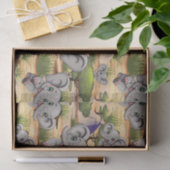 Olifant Baby springt vrolijk in Afrikaanse savanne Tissuepapier (Geschenk)