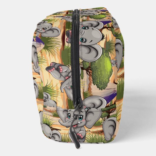 Olifant Baby springt vrolijk in Afrikaanse savanne Toilettasje (Rechts)