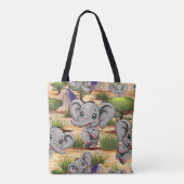 Olifant Baby springt vrolijk in Afrikaanse savanne Tote Bag (Achterkant)