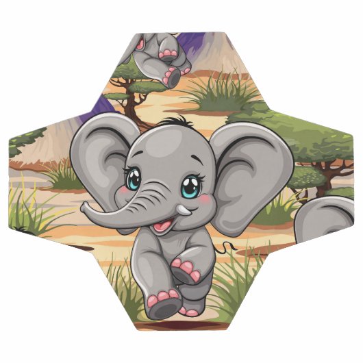 Olifant Baby springt vrolijk in Afrikaanse savanne Voetbal (Enkel)