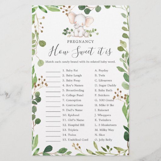 Olifant Baby Zwangerschap Hoe lief het is spel (Voorkant)