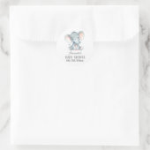 Olifant Babyborrel Grijs Ronde Sticker (Tas)