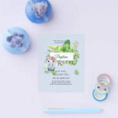 Olifant Babydooptijd Bautizo Bautismo Uitnodiginge Flyer (Enkel)