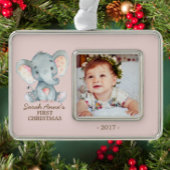 Olifant Baby's 1e Kerstmis Foto Ornament