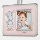 Olifant Baby's 1e Kerstmis Foto Ornament (Links)