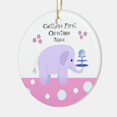 Olifant Baby's Eerste Kerstmis Keramisch Ornament (Links)