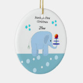Olifant Baby's Eerste Kerstmis Keramisch Ornament (Rechts)