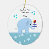 Olifant Baby's Eerste Kerstmis Keramisch Ornament (Links)