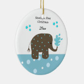 Olifant Baby's Eerste Kerstmis Keramisch Ornament (Rechts)