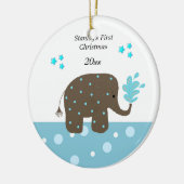 Olifant Baby's Eerste Kerstmis Keramisch Ornament (Links)