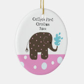 Olifant Baby's Eerste Kerstmis Keramisch Ornament (Rechts)