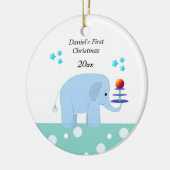 Olifant Baby's Eerste Kerstmis Keramisch Ornament (Links)
