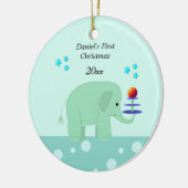 Olifant Baby's Eerste Kerstmis Keramisch Ornament (Links)