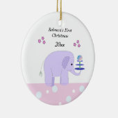 Olifant Baby's Eerste Kerstmis Keramisch Ornament (Rechts)