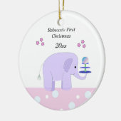 Olifant Baby's Eerste Kerstmis Keramisch Ornament (Links)