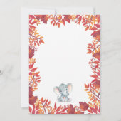 Olifant Babyshower Bloemrijke Herfst Uitnodiging (Achterkant)