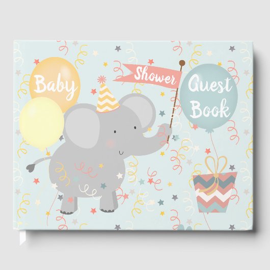 Olifant Babyshower Giraffe Aap Confetti Gastenboek (Voorkant)