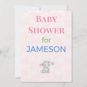 Olifant Babyshower Uitnodiging Aangepaste Naam