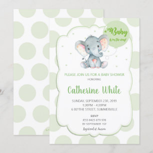 Olifant Babyshower Uitnodiging Geslacht Neutraal