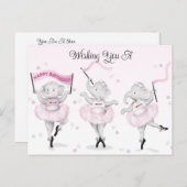 Olifant Ballerina Dans Verjaardag Briefkaart (Voorkant / Achterkant)