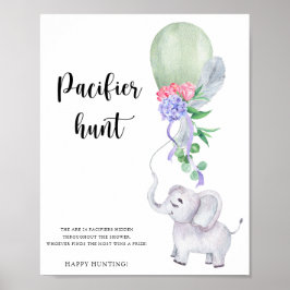 Olifant & Ballon Fopspeen jacht baby shower spel Poster