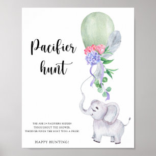 Olifant & Ballon Fopspeen jacht baby shower spel Poster