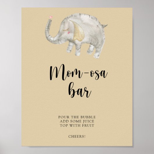 Olifant ballon \ Mom-osa bar Poster (Voorkant)