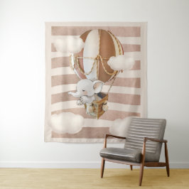 Olifant Ballon Neutrale Virtuele Achtergrond voor  Wandkleed