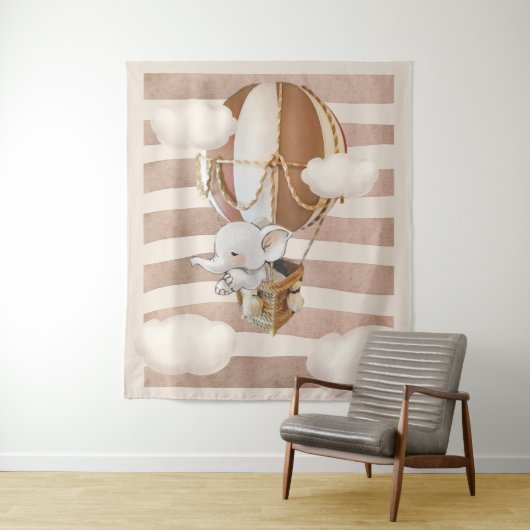 Olifant Ballon Neutrale Virtuele Achtergrond voor  Wandkleed (In situ)