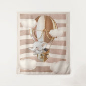 Olifant Ballon Neutrale Virtuele Douche Achtergron Wandkleed (Voorkant)